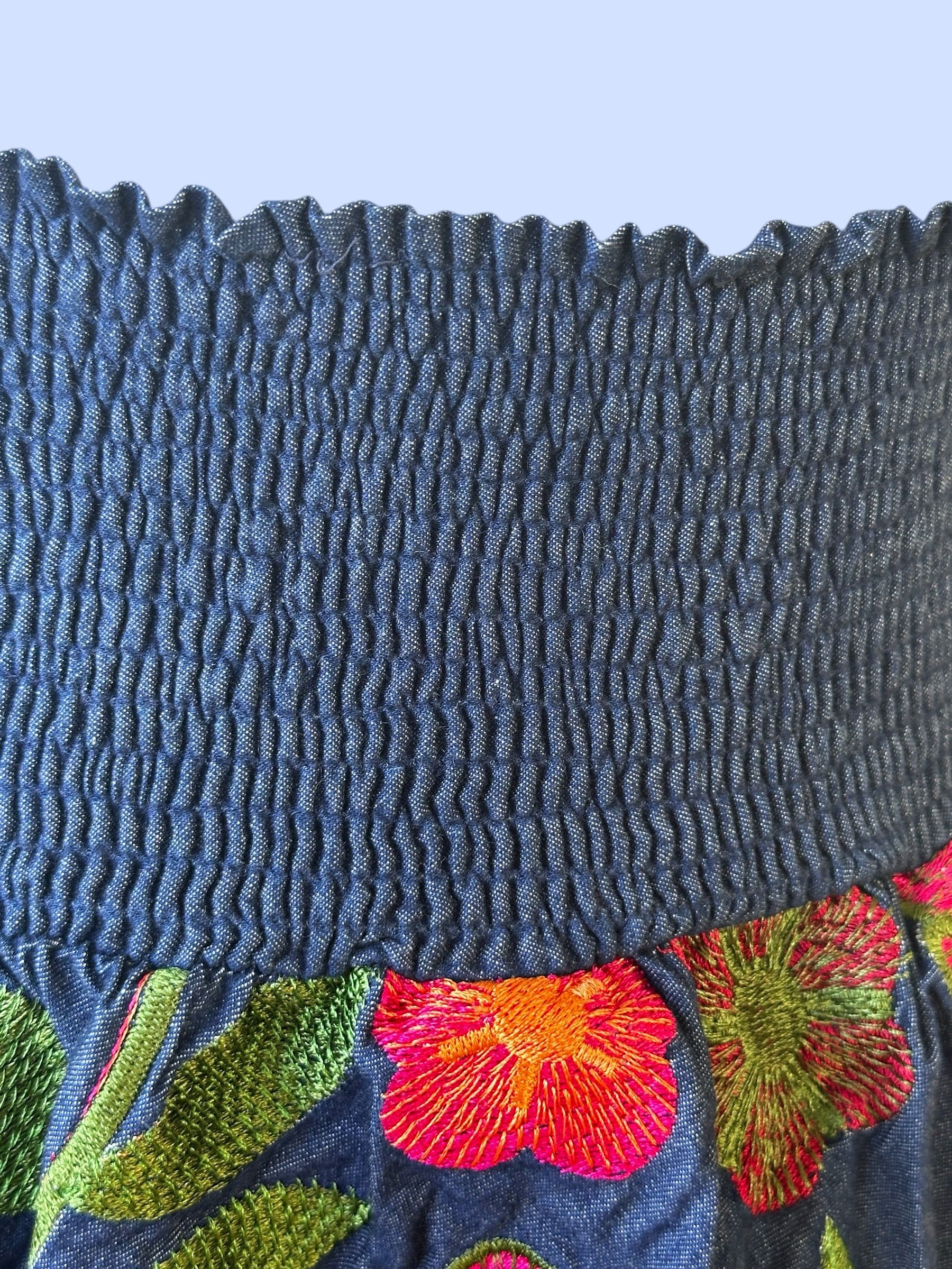 #1726 EMBROIDERED DENIM SKIRT
