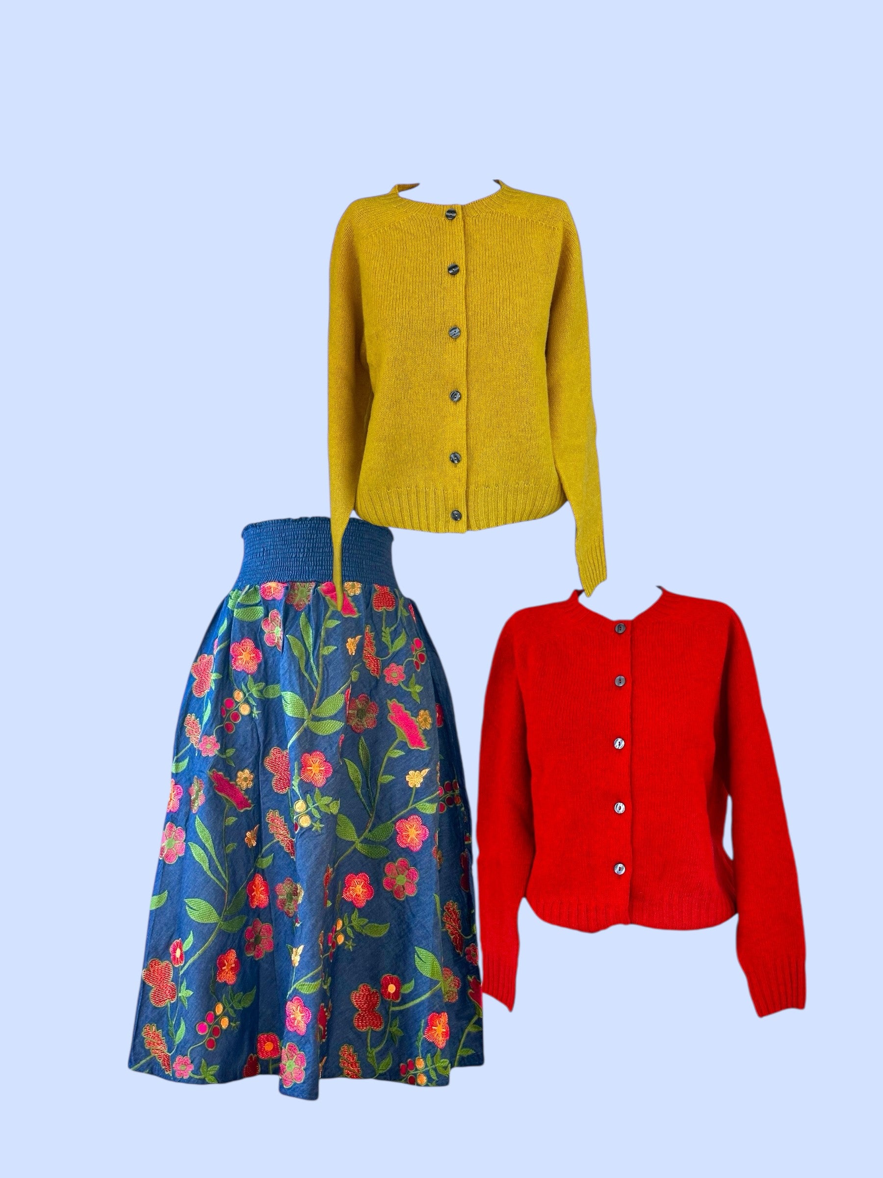 #1726 EMBROIDERED DENIM SKIRT