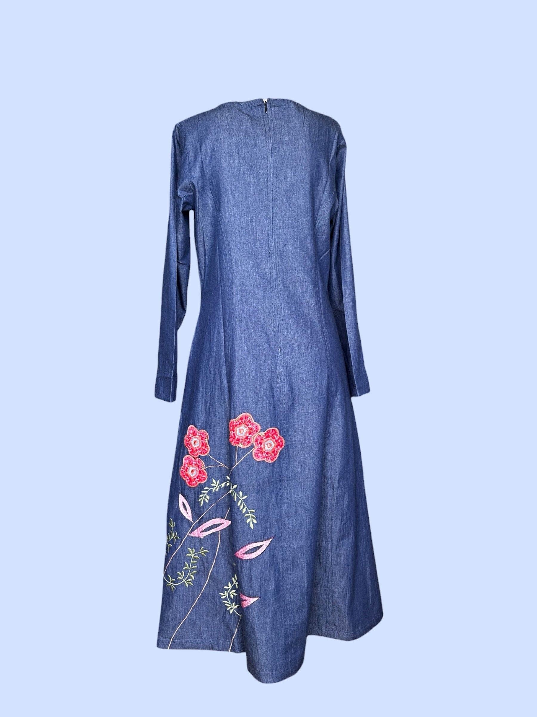 #159/2026 EMBROIDERED DENIM DRESS SOLE