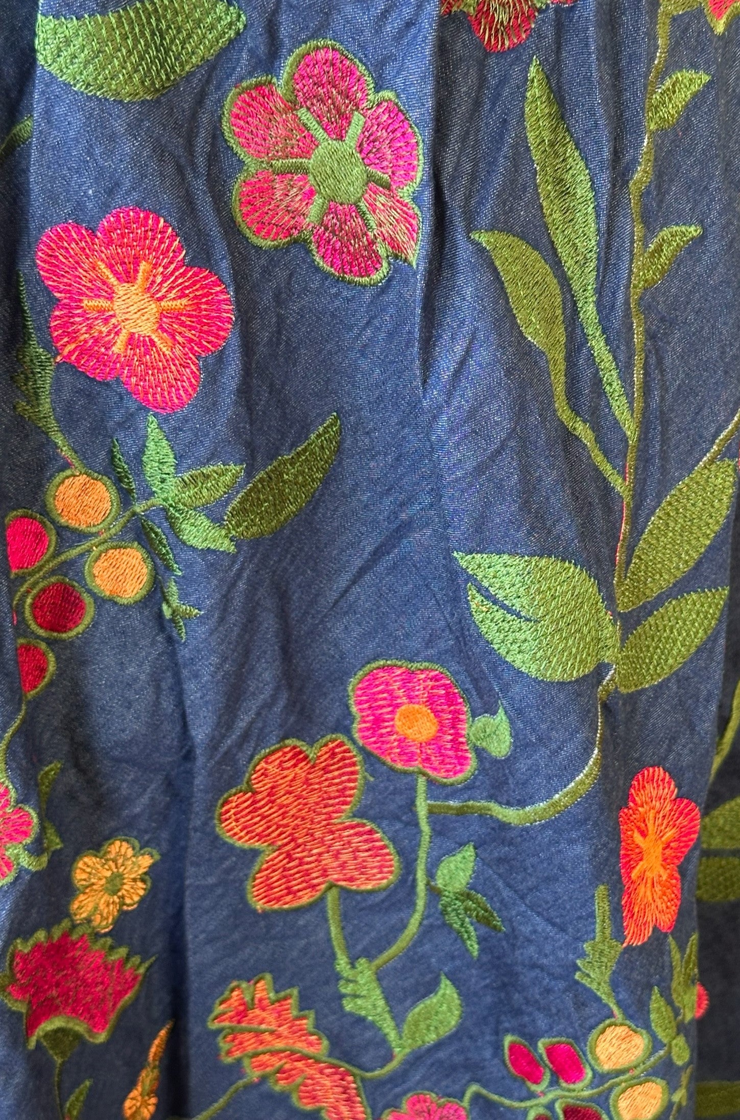 #1726 EMBROIDERED DENIM SKIRT